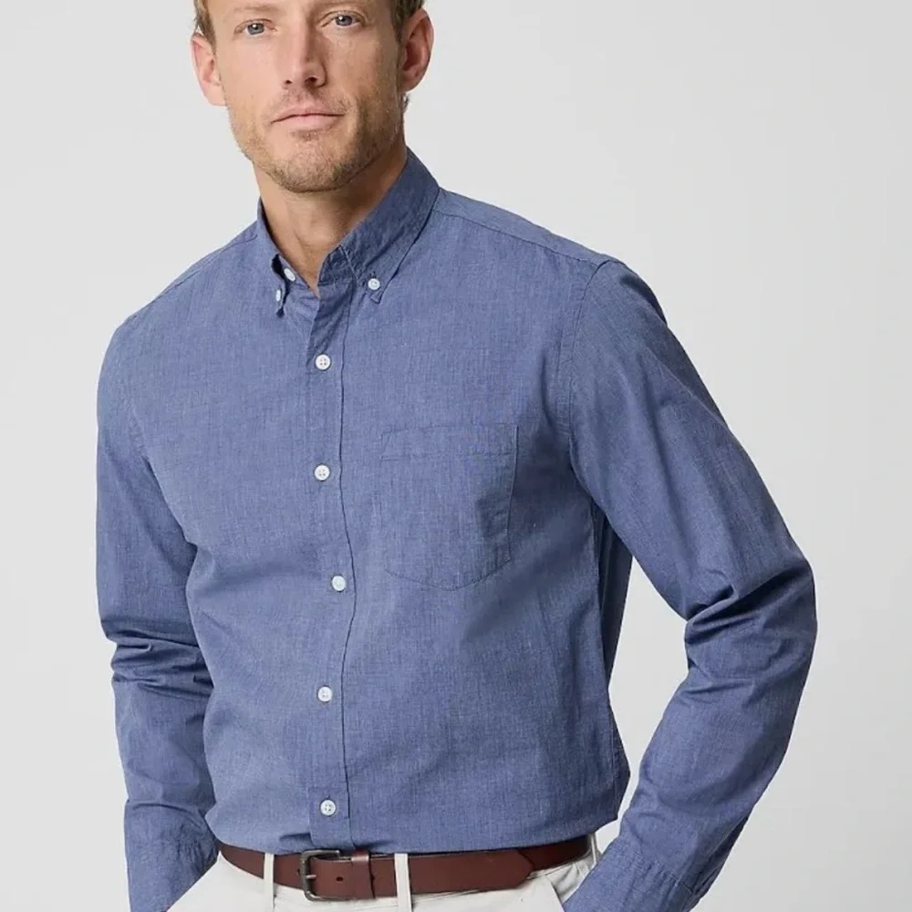 J. Crew Men's Slim Flex Button-Down Oxford Shirt Cotton Large